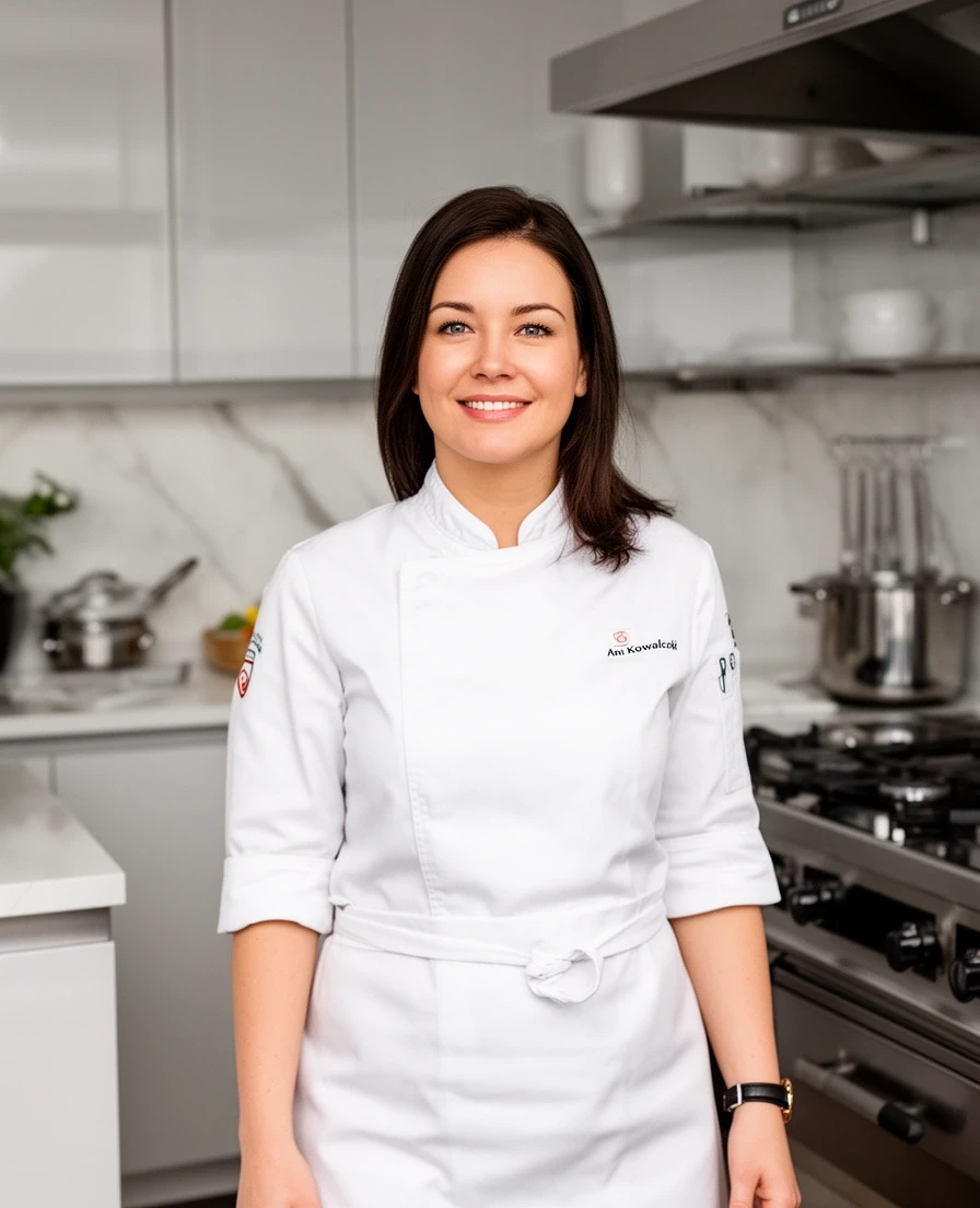 Główny redaktor Akademii Smaku przy pracy w kuchni